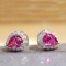 14k Gold 1.05 Ctw Natural Ruby & Diamond Earrings