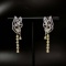 14k Gold 2.49 Ctw Natural Yellow Diamond & Diamond Earrings