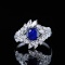 14k Gold 2.87 Ctw Natural Sapphire & Diamond Ring