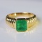 14k Gold 1.91 Ct Vivid Green Natural Emerald Ring