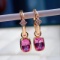 14k Gold 1 Ct Natural Sapphire & Diamond Earrings