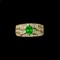 14k Gold 1.01 Ctw Vivid Green Natural Tsavorite & Diamond Ring