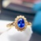 14k Gold 0.98 Ct Natural Sapphire & Diamond Ring