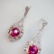 14k Gold 1.77 Ctw Natural Ruby & Diamond Earrings