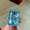14k Gold 11.76 Ctw Natural Aquamarine & Diamond Ring