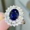 14k Gold 2.81 Ctw Natural Sapphire & Diamond Ring/pendant