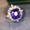 14k Gold 3.74 Ctw Natural Sapphire & Diamond Ring