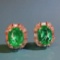 14k Gold 2.76 Ctw Vivid Green Natural Emerald & Diamond Earrings