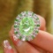 14k Gold 13.98 Ctw Natural Paraiba Tourmaline & Diamond Ring/pendant