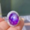 14k Gold 13.68 Ctw Natural Star Sapphire & Diamond Ring