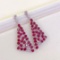 14k Gold 10.60 Ct Vivid Red Natural Ruby & Diamond Earrings