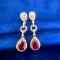 14k Gold 1.72 Ct Natural Ruby & Diamond Earrings