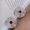 14k Gold 2.18 Ctw Natural Ruby & Diamond Earrings