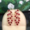 14k Gold 6.50 Ct Natural Ruby & Diamond & Sapphire Earrings