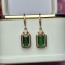 14k Gold 3.00 Ct Natural Tourmaline & Diamond Earrings
