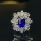 14k Gold 3.4 Ct Natural Sapphire & Diamond Ring