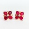 14k Gold 2.38 Ct Natural Ruby & Diamond Earrings