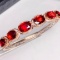 14k Gold 13.8 Ct Natural Tourmaline & Diamond Bangle