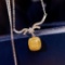 14k Gold 0.45 Ct Natural Yellow Diamond & Diamond Necklace