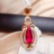 14k Gold 1.3 Ct Natural Tourmaline & Diamond Pendant