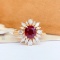 14k Gold 1.35 Ct Vivid Red Natural Ruby & Diamond Ring