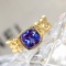 14k Gold 1.69 Ctw Natural Tanzanite & Diamond Ring