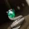 14k Gold 2.60 Ctw Vivid Green Natural Emerald & Diamond Ring