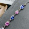 14k Gold 5.11 Ct Natural Sapphire & Diamond Bracelet