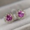 14k Gold 1.69 Ctw Natural Sapphire & Diamond Earrings