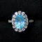14k Gold 2.95 Ctw Natural Paraiba Tourmaline & Diamond Ring