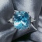 14k Gold 2.84 Ctw Natural Aquamarine & Diamond Ring