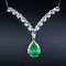 14k Gold 0.95 Ctw Vivid Green Natural Emerald & Diamond Necklace