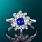 14k Gold 0.58 Ctw Natural Sapphire & Diamond Ring