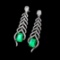 14k Gold 1.82 Ctw Vivid Green Natural Emerald & Diamond Earrings