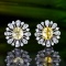 14k Gold 2.89 Ctw Natural Sapphire & Diamond Earrings
