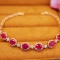 14k Gold 4.36 Ctw Natural Ruby & Diamond Bracelet