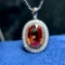14k Gold 3.3 Ct Natural Sapphire & Diamond Pendant