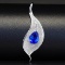 14k Gold 2.80 Ct Vivid Blue Natural Tanzanite Pendant