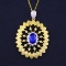 14k Gold 2.30 Ct Vivid Blue Natural Tanzanite Pendant