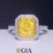 14k Gold 1.41 Ctw Natural Yellow Diamond & Diamond Ring