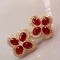 14k Gold 2.60 Ctw Natural Ruby & Diamond Earrings
