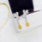 14k Gold 1.22 Ctw Natural Yellow Diamond & Diamond Earrings