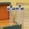 14k Gold 3.36 Ctw Natural Sapphire & Diamond Earrings