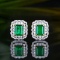 14k Gold 2.26 Ctw Vivid Green Natural Emerald & Diamond Earrings