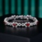 14k Gold 4.29 Ctw Vivid Red Natural Ruby & Diamond Bracelet