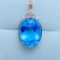 14k Gold 35.07 Ctw Natural Topaz & Diamond Pendant