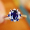 14k Gold 0.74 Ctw Natural Sapphire & Diamond Ring