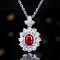 14k Gold 0.97 Ctw Natural Ruby & Diamond Pendant