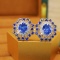 14k Gold 1.88 Ctw Natural Sapphire & Diamond Earrings