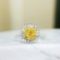 14k Gold 0.34 Ct Natural Yellow Diamond & Diamond Ring/pendant